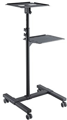 conecto, Projektionswagen für Beamer/Projektor, höhenverstellbar (95-145 cm), neigbar (+/-12°), feststellbare Rollen, Traglast: 10,0 Kg, schwarz, SA-CC50282-V2