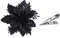 HGUIM 12 Stück glitzernde schwarze Weihnachtssterne 14 cm künstliche Weihnachtssterne Weihnachtsblumen mit Clips Weihnachtsbaum Blumen Ornament für Weihnachten Urlaub und Party Dekoration
