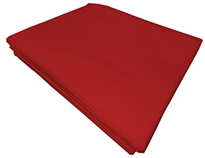 PENSIERI DELICATI Bettlaken für Einzelbett 160 x 300 cm, Bettlaken für Einzelbett, einfarbig, aus 100% Baumwolle, hergestellt in Italien, Farbe Rot