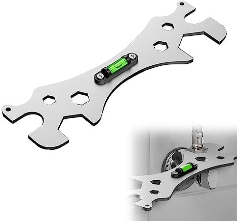 Rakiuty Llave de Reparación Portátil de Baño,Llave Angular Multifuncional,Herramienta de Llave con Nivel,Llave De Baño Hexagonal,Llave de Ducha para Tornillos Hexagonales 8, 10, 12, 14, 17, 23, 30 mm