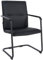 CLP Bürostuhl Seattle I Komfortabler Besucherstuhl Mit Kunstlederbezug I Modernes Design, Freischwinger Mit Bodenschoner I Gestell In Chromoptik, Farbe:schwarz/schwarz