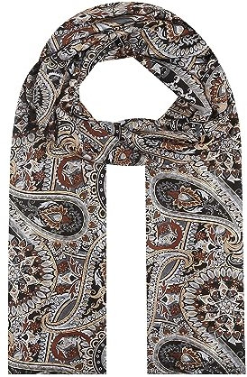Ever Bloom Damen Schal mit Blumen Paisley Muster, Winter Herbst Halstücher Umschlagtücher mit Blumenmuster Print allover, warm leicht, Schal farbe 2023:Schwarz