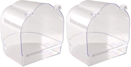 Trixie Baignoire Couverte pour Oiseaux Forme Semi-Circulaire - 14 × 15 × 15 cm (Lot de 2)