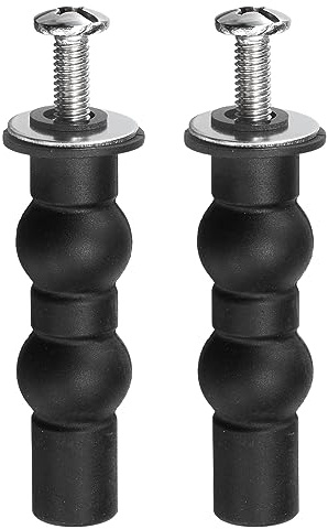 QUARKZMAN 2 Set M6 Toilettensitz Scharniere Schrauben Spreizbare Gummi Bolzen Obermuttern Set für Oben Montage Toilettensitz Scharniere Ersatzteile Kit (Unterlegscheibe Durchm: 20mm/0.78)