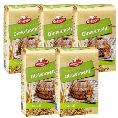 BIELMEIER KÜCHENMEISTER Mehl Dinkelmehl Type 630 5 Stück á 1kg Das hochwertige Getreide stammt von Landwirten aus der Region
