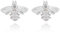 Equilibrium Honey Bee Pearl Silver Plated Stud Earrings