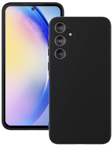 Foluu Liquid Silicone Case für Samsung Galaxy A55 5G Hülle, Silikon stoßfeste Handyhülle mit [weichem, kratzfestem Mikrofaserfutter] für Samsung Galaxy A55 5G 2024 (Schwarz)