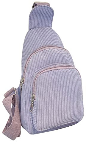 Taschen Messers Von Wolfgangs Cord Sling Bag Damen Umhängetasche Brusttasche Geldbörse Tasche Paket Taschen Messers (Purple, One Size)