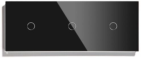PULSAR Touch Lichtschalter 3 Fach Schwarz Unterputz, Lichtschalter Gehärtete Kristallplatte mit Status-LED, Touch Schalter Dreifach 110V - 240V / Nicht Smart Schalter