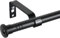 Starbover Gardinenstange Schwarz Matt, 16mm Gardinenstange Ausziehbar 76-188cm, Vorhangstange Scheibengardinenstange Metall Wandmontage mit Halterungen und Endstücken für Wohnzimmer Schlafzimmer