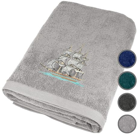 Lashuma XXL Strandtuch 100x200 cm Grau - Stein, Lillby großes Handtuch für Sonnenliege, Sauna & Strand