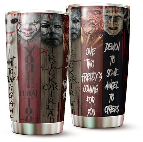 AstralWardrobe Bicchiere horror - Regali per Halloween - Tazza da caffè di Halloween - Regali per uomini, donne per compleanno, Natale - Coppa horror - Decorazioni di Halloween - Bicchiere horror 590