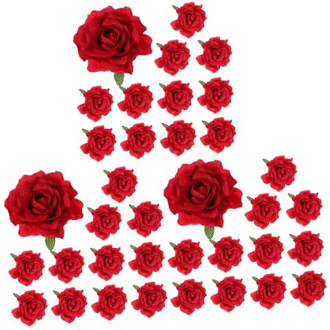 Didiseaon 36 Pièces Agrafe Rose Pince à Cheveux De Mariage Broche Rose Fleurs Mexicaines Pour Les Cheveux Bouquet De s Cheveux De Blanche Barrettes Polyester Rouge