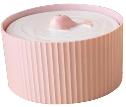 Fontaine en Céramique pour Animaux de Compagnie, Abreuvoir Automatique 1.5L pour Chats et Chiens, Bol d'eau en Porcelaine à Faible Bruit, Rose