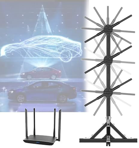 Ventilateur d'hologramme 3D, projecteur d'hologramme HD LED 48 cm avec contrôle APP, Support Haut-Parleur Bluetooth, Affichage de projecteur vidéo d'animation 3D pour d'affaires