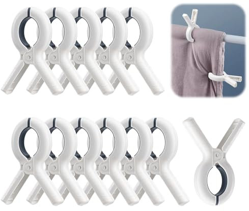 Clip para Toalla de 12 Piezas, Clip para Toalla de baño de plástico Grande, Pinzas Toalla Playa,Pinzas Ropa Que no Dejan Marca,Clip para Ropa Diaria, Clip para edredón