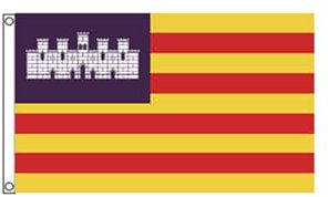 Stormflag Bandera Baleares 3x5 pies (90cmx150cm) bandera poliéster 90g, 2 ojales de metal costura doble con ojal