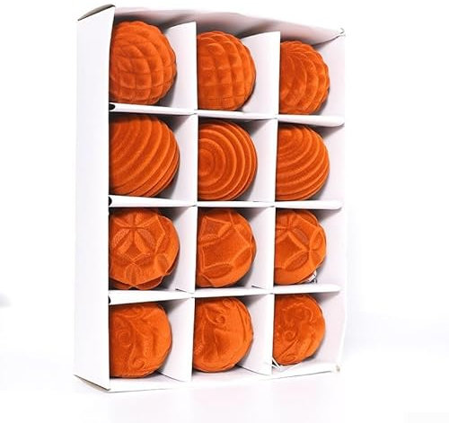 Einzigartige Weihnachtskugel-Ornamente, für Feiertage und besondere Anlässe, Orange, 12 Stück