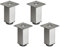 4 pièces SOTECH Pieds de meuble ZULU 38 x 38 x 100 mm aspect inox, charge admissible 100 kg par pied, pieds de vitrine Pieds de canapé Pieds d'armoire