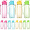 Kaxtde 12 Pcs Sports Water Bottles for Kids Bulk, 500ml Reusable Plastic Water Bottles with Leak Proof Flip Top, Portable Clear Drinks Bottle for Party Travel School Gym Cycling (4 Colours)