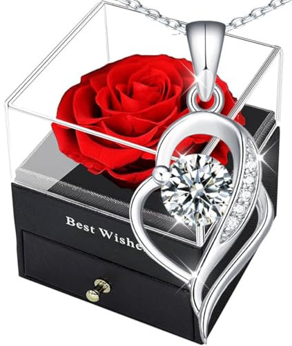 Ewige Rosen Geschenke, Konservierte Rose Rote,Handgemachte Infinity Rosenbox,Romantisch Blumen Geschenkebox für Valentinstag Muttertag Weihnachten Jahrestag Hochzeit Ehefrau Tochter Geburtstag Frauen