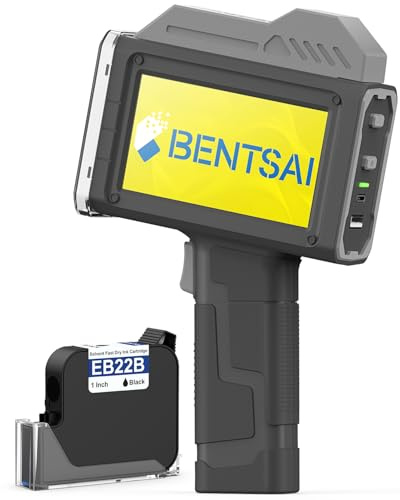 BENTSAI Hand-Tintenstrahldrucker BT-HH6210B Druckhöhen-Codierer für Chargennummer, Datum, Logo, QR-Code, Druck auf Kunststoff, Karton, Holz, Metall, Kleidung mit 16 Stunden Langer Lebensdauer