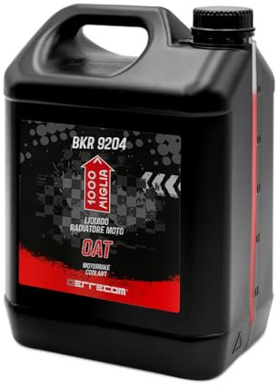 ERRECOM 1000 Miglia BKR 9204 Liquido Radiatore Moto Oat -38°C/+125°C, Antigelo Pronto all’Uso con Pacchetto inibitore a Base Organica Oat, 5 Litri - Rosso