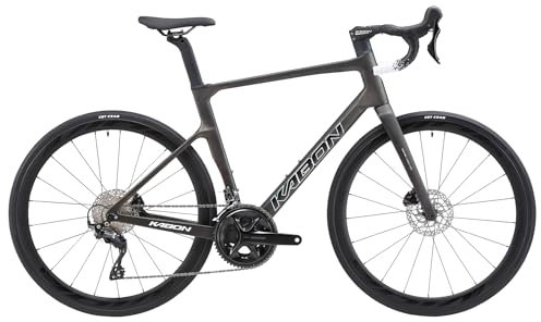 KABON Rennrad Carbon,Carbon Rahmen Gabel und Sattelstütze mit R3000 18 Gänge, Scheibenbremse Rennrad Herren Damen Jungen Urban Commuter (Sand Gold, 58cm)