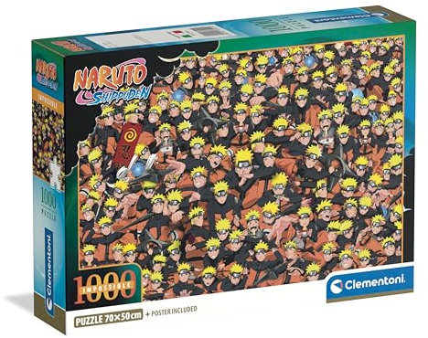 Clementoni Puzzle Impossible Naruto 500 Stücke, Compact Box - Puzzle für Erwachsene 14-99 Jahre, Geschenk für Mann und Frau, Made in Italy, 37045