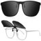 Kiiwah Polarisées Clip Solaire pour Lunettes de Vue Carré, Flip up Clip Lunettes de Soleil Hommes et Femmes Anti-UV pour Activités de Plein Air (Noir)