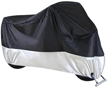 EXKURPOO Funda para Moto Funda for Motocicleta, protección Total contra el Sol y el Polvo, Tela Oxford Gruesa y Resistente a la Lluvia.(Black Silver)