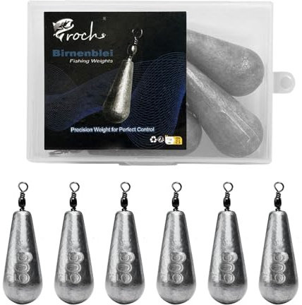 Set di piombo da pesca a forma di pera, da 25 g fino a 120 g, in metallo ad alta densità, resistente alla ruggine e superficie liscia, ideale per la pesca in posa e di base