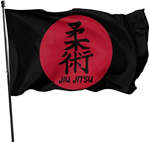 Drapeaux De Jardin 90x150cm, Jiu Jitsu Japonais Drapeau Pirate 2 Œillets Métalliques Bannière, Pour Jardin, D'Intérieur, Balcon