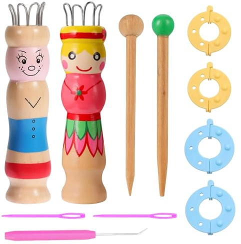 11 Piezas Crochet Kit Principiantes Kit Tejer Set Crochet Incluye 2 Telares Madera 4 Agujas De Tejer 3 Ganchillos Especiales 2 Palillos De Tejer,Para Niños Y Adultos, Ideal Para Proyectos Punto DIY