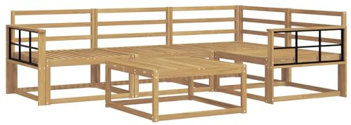 vidaXL Outdoor-Sofagarnitur 5 pcs Weiß 79 x 79 x 37 cm, Akazienholz Sofa, modernes Outdoor-Möbel, stylische Sectional-Garnitur, wetterfeste Terrasse, Garten Sitzgruppe