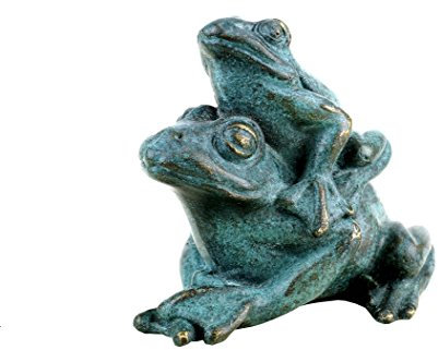 Kunst & Ambiente - Frosch Pärchen aus Bronze - kleine Tierfigur - grüne Patina - signiert Milo - Miniatur Statue - Skulpturen online kaufen - Wohndeko für Innen