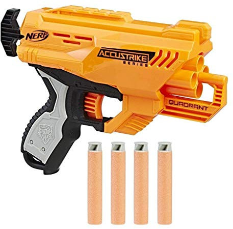 NERF Hasbro E0012 N-Strike Elite AccuStrike Quadrant, Spielzeugblaster mit rotierender Trommel