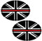 Biomar Labs® 2 x Adesivi Vinile Ovale Bandiera Nazionale della Gran Bretagna UK Inghilterra Union Jack Thin Red Line per Auto Moto Finestrìno Scooter Bici Motociclo Tuning B 241