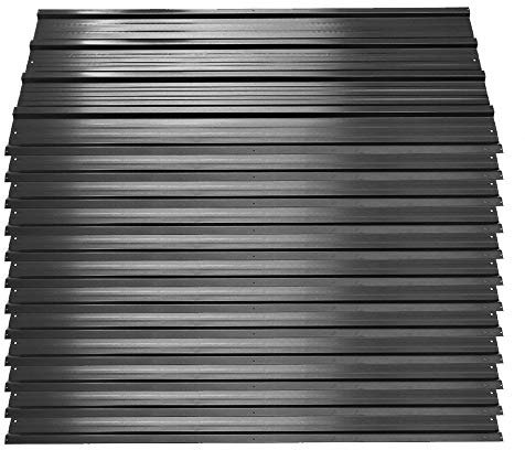 The Fellie Roof Panels 12pcs Galvanised Steel Greenhouse Shed Roof Sheet Garage Metal Roofing Covers, 129x45cm-Black