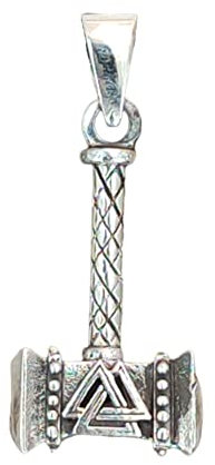 Kiss of Leather Colgante de martillo de Thor de plata de ley 925 n.º 396, Plata