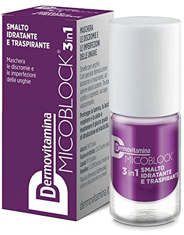 Dermovitamina Micoblock 3in1 Smalto onicomicosi - Viola - Smalto curativo per unghie - Tratta i micosi unghie piedi - 5 ml - 16 colorazioni