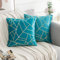2er Set Samt Kissenbezug 50x50 Kissenbezüge Pfauenblau Samt Kissenbezug Soft Cosy Kissen Bezüge Deko Kissenbezüge Moderne Geometrie Muster Zierkissenbezug Dekokissen Sofakissen für Sofa Wohnzimmer