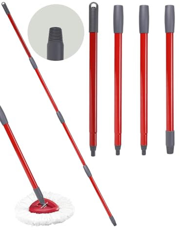 BONBELONG Mop Handle Replacement Compatible with Vileda Spin Turbo/Turbo Smart/EasyWring Mop Adjustable 4-Section Pole