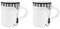 Purely Home Cat Espresso Cups - Piano Keys Novelty Cat Gift - Small Mini White Ceramic Coffee Shot Mugs Set of 2