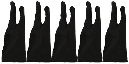 HOOLEEY 5 Guanti da Disegno Digitale per Tablet, Protezione del Palmo, levigatura Elastica, Adatti per artisti della Mano Destra e Sinistra