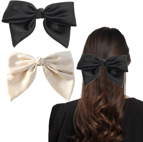 XOUDKE 2 Pezzi fiocco capelli donna Fermagli per Capelli con Fiocco, Mollette per Capelli Fiocco Grande Fiocchi per Capelli per Donna Ragazze, Clip a Molla Accessori per Capelli Fiocco