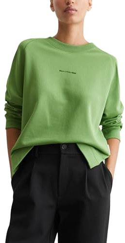 Marc O'Polo Denim Damen Sweatshirt aus Bio-Baumwolle Basic, Grün (Herbal Garden), S