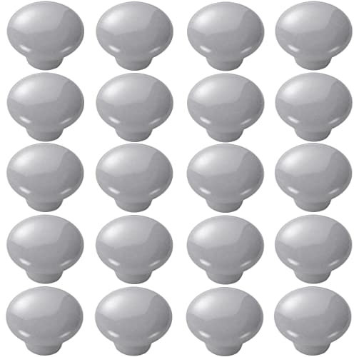 ZESLIV 20 Stk Möbelknöpfe Möbelgriffe aus Keramik Schubladenknopf Schranktürknöpfe Möbelknopf Kinderzimmer Möbelknauf, Grau