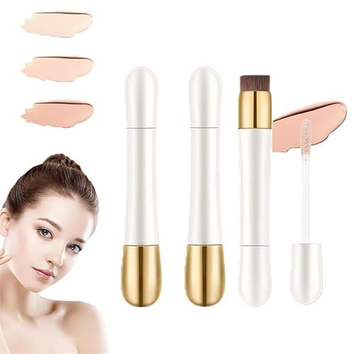 2 in 1 Foundation Anti-Falten Concealer, Heykomi 2 in 1 - Foundation, Foundation mit voller Deckkraft, langanhaltender Anti-Falten Concealer for jede Haut(03#Natural color,2pcs)