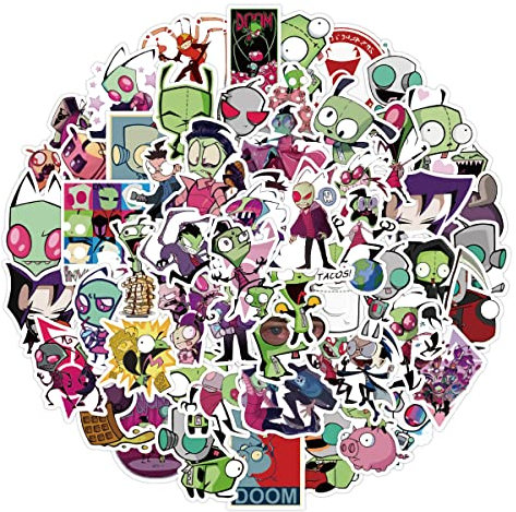 SXYNIO Alien Aufkleber 50pcs Wasserdicht Cartoon Vinyl Aufkleber für Kinder, Sammelalbum, Metall, Kunststoff, Glas